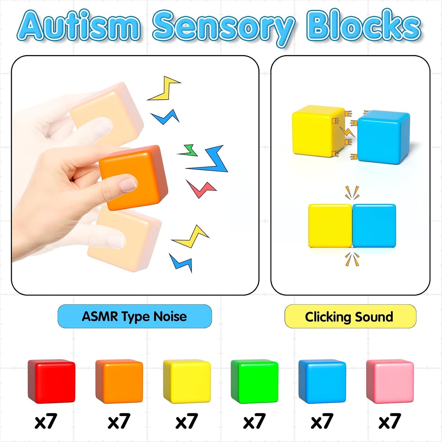 HotApluses 42PCS Magnetic Blocks, Gifts for 3 4 5 6 Year Old, Magnet Building Blocks for Toddlers, Girls & Boys, Sensory - Montessori - Autism - Magnetic Toys for Kids Ages 3-5 4-8