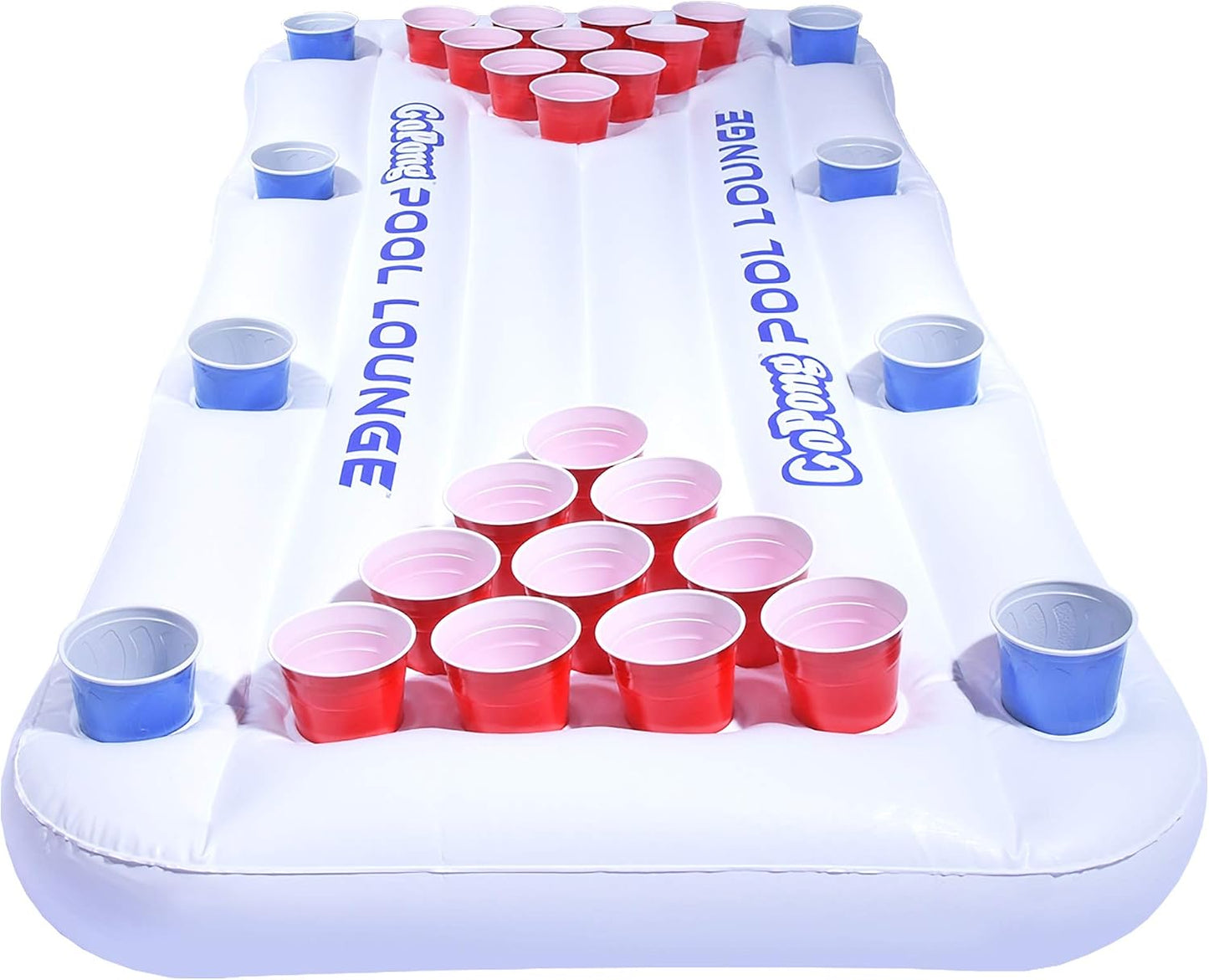 HotGoPong Pool Lounge Beer Pong Inflatable with Social Floating, White