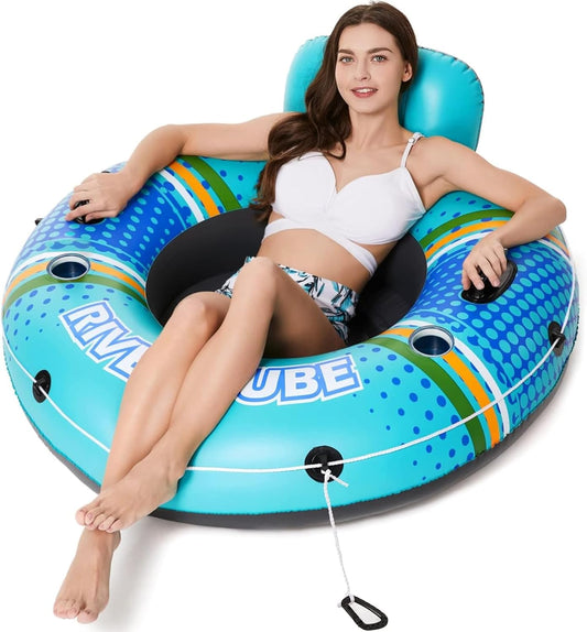 Hot Jasonwell Inflatable River Tube Float - Heavy Duty River Float Pool Floats Lake Premium Water Tubes for Floating Recreational River Raft Lounge Floaties with 2 Cup Holders for Adult