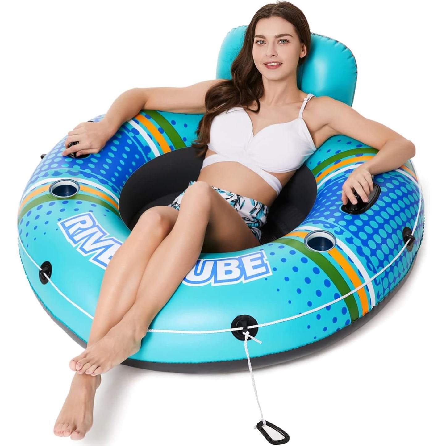 Hot Jasonwell Inflatable River Tube Float - Heavy Duty River Float Pool Floats Lake Premium Water Tubes for Floating Recreational River Raft Lounge Floaties with 2 Cup Holders for Adult