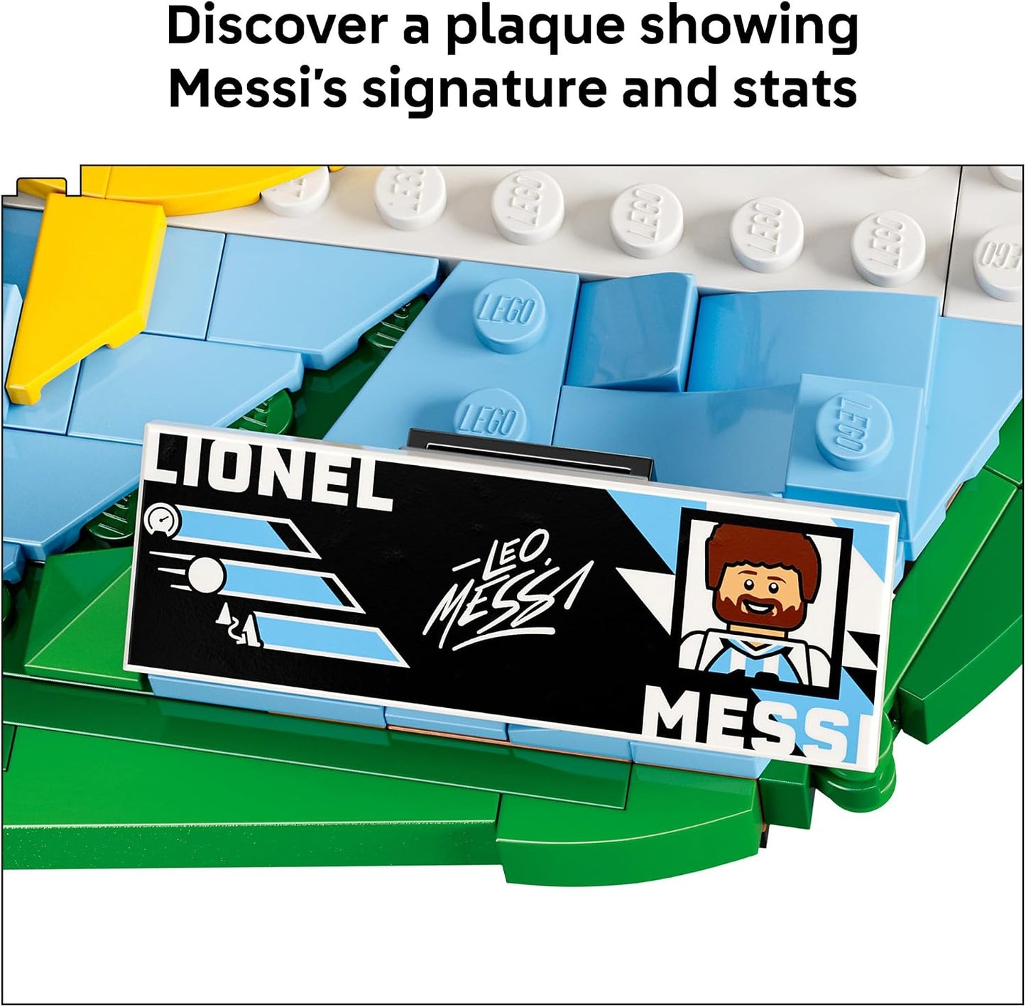 HotLEGO Editions Lionel Messi – Soccer Highlights - Building Set for Boys & Girls, Ages 10+ - Collectible Soccer Gift with Plaque - Kids Bedroom or Shelf Decor - 43011
