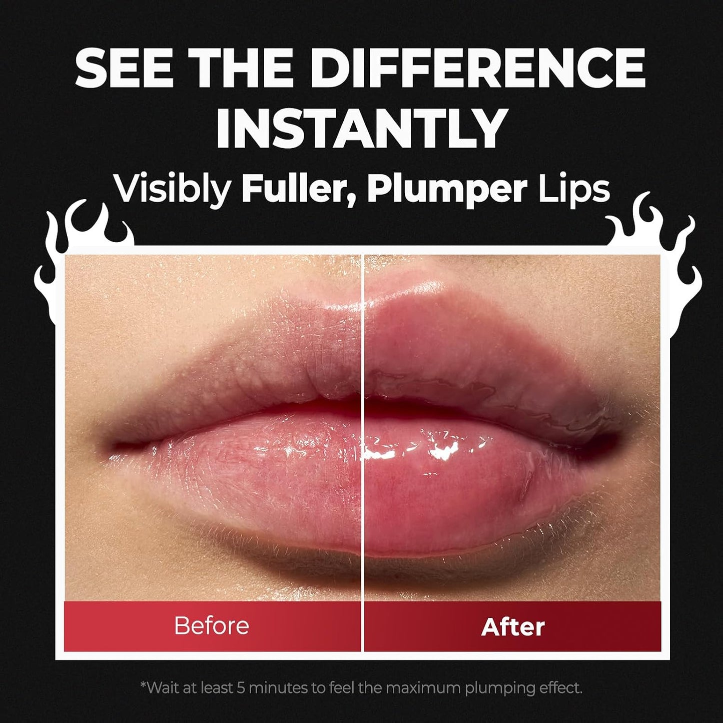 HotLaka Spicy Lip Plumper - Maximum Extra Strength (For Experienced Users) | Clear Glass-like High-Shine Lip Gloss | Lip Volumizer Serum, Non-Sticky | K-Beauty, 0.14oz