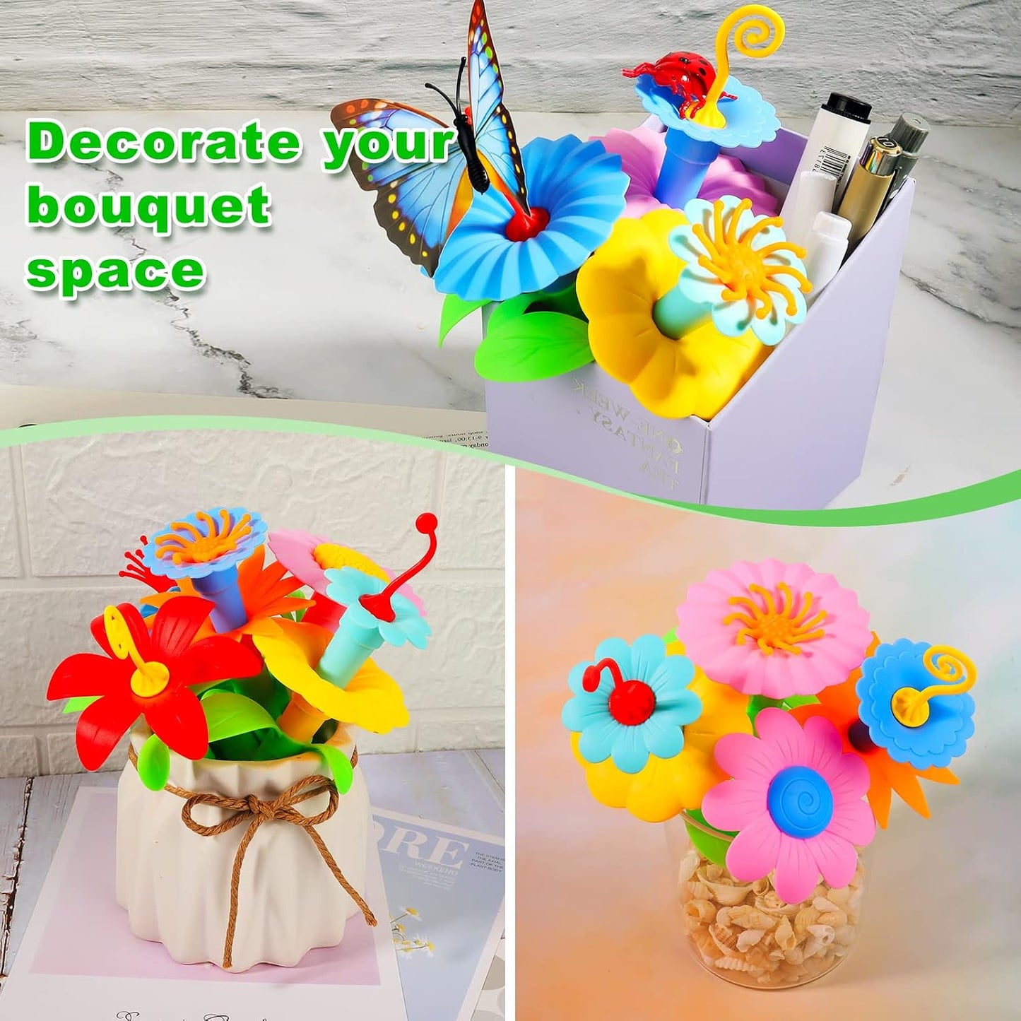 HotBirthday Toys Gifts for 2 3 4 5 6 Years Old Toddler Girls Boys, 156 PCS Insect Flower Garden Building Educational STEM Learning Pretend Play Gardening Set, Birthday Gifts for Preschool Kids Age 2+
