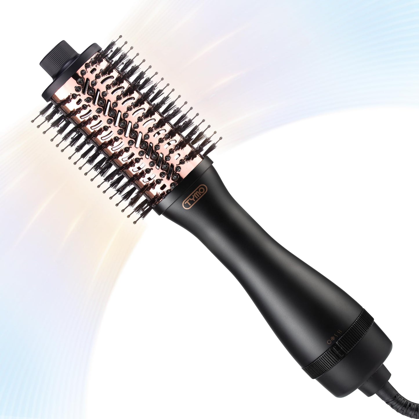 HotTYMO Hair Dryer Brush Blow Dryer Brush in One, 4 in 1 Ionic Hairdryer and Styler Volumizer with Oval Titanium Barrel, Hot Air Straightener for Smooth Frizz-Free Blowout, Gold, 2.85 Inch