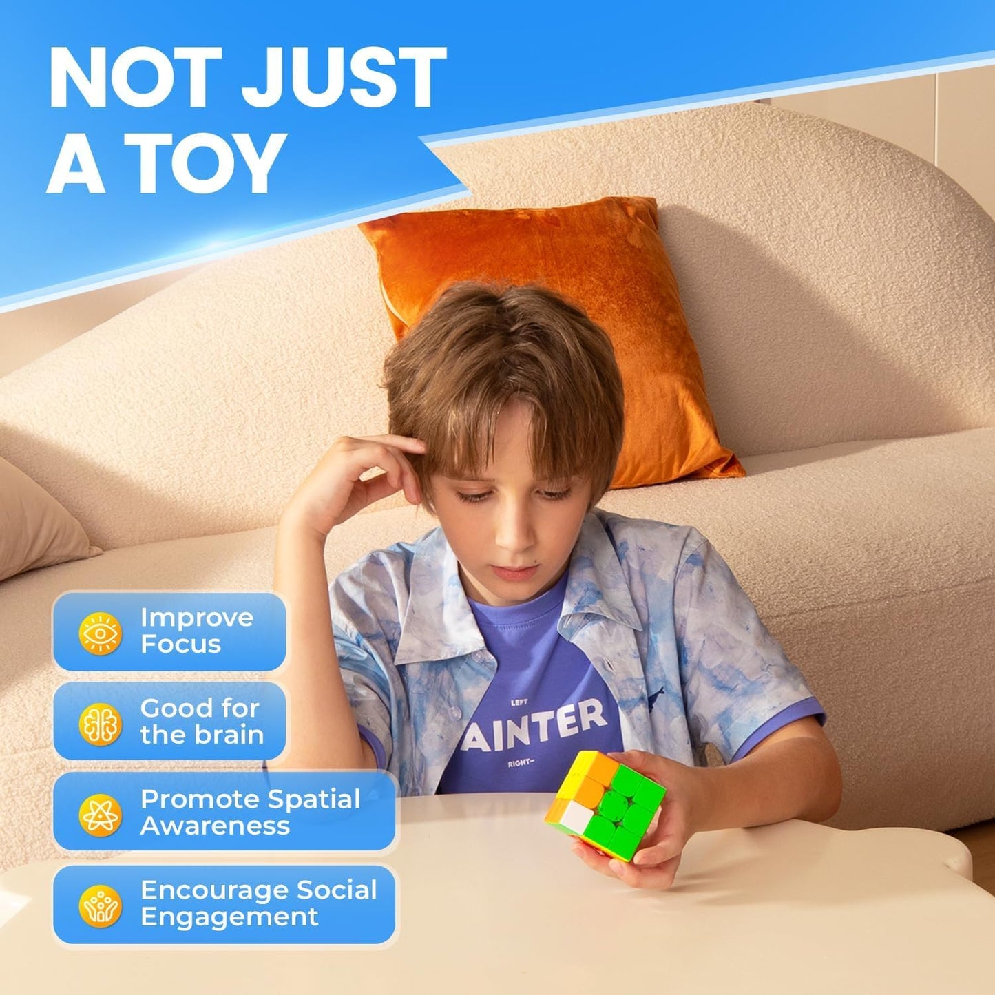 HotGAN 356 M, Speed Cube 3x3 Magnetic Speedcube Stickerless 356M Fidget Toys for Kids Adults, No Extra GES