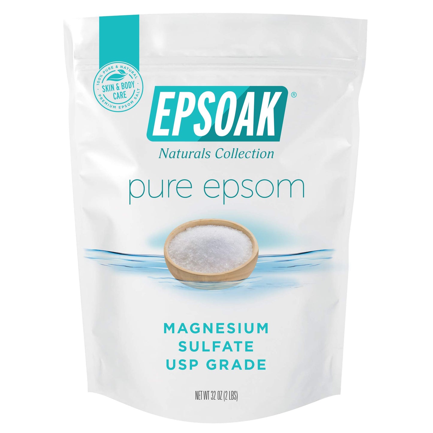 HotEpsoak Epsom Salt 19 lb. Magnesium Sulfate USP. Resealable Epsom Salt Bag Unscented, Made in The USA, Cruelty-Free Certified