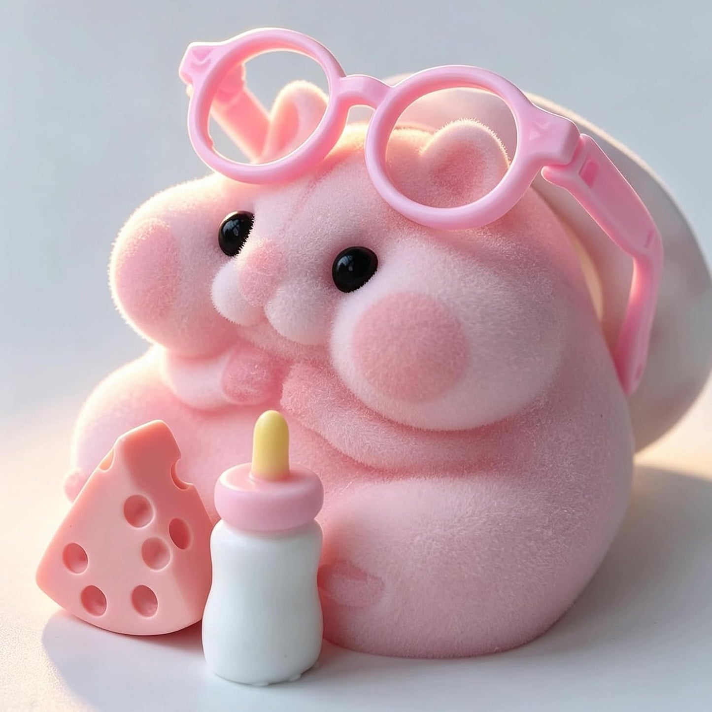 HotHandmade Taba Squishy Hamster Toy, Cute Squishy Hamster Fidget Toy, Realistic Hamster Toy, Soft Silicone Mochi Furry Toy, Stress Relief Gift for Adults & Kids, Sensory Anxiety Plushie (Pink)