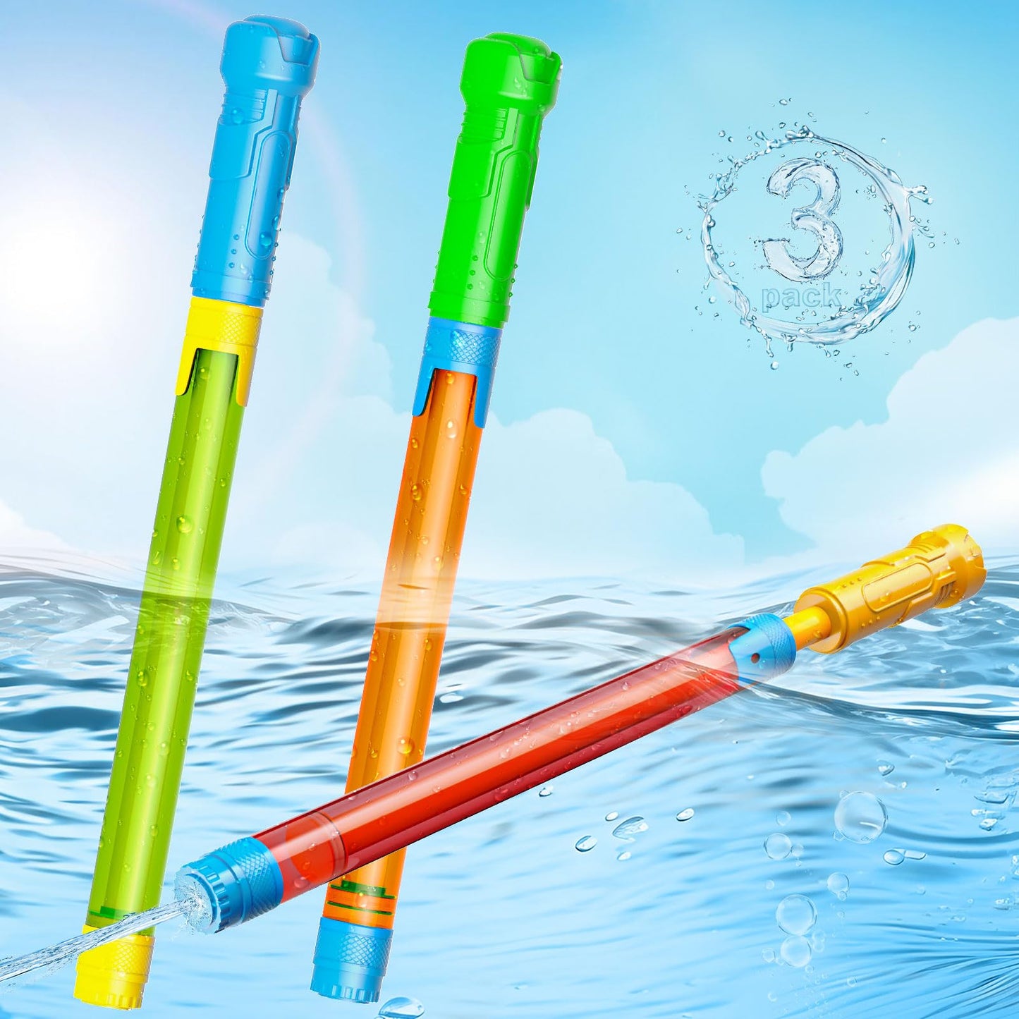 Hot LQYoyz Water Guns for Kids -16.5'' Bulk Squirt Gun for Kids Adults, Summer Party Blaster Water Guns for Outdoor Swimming Pool Beach Water Fighting 6 Pack