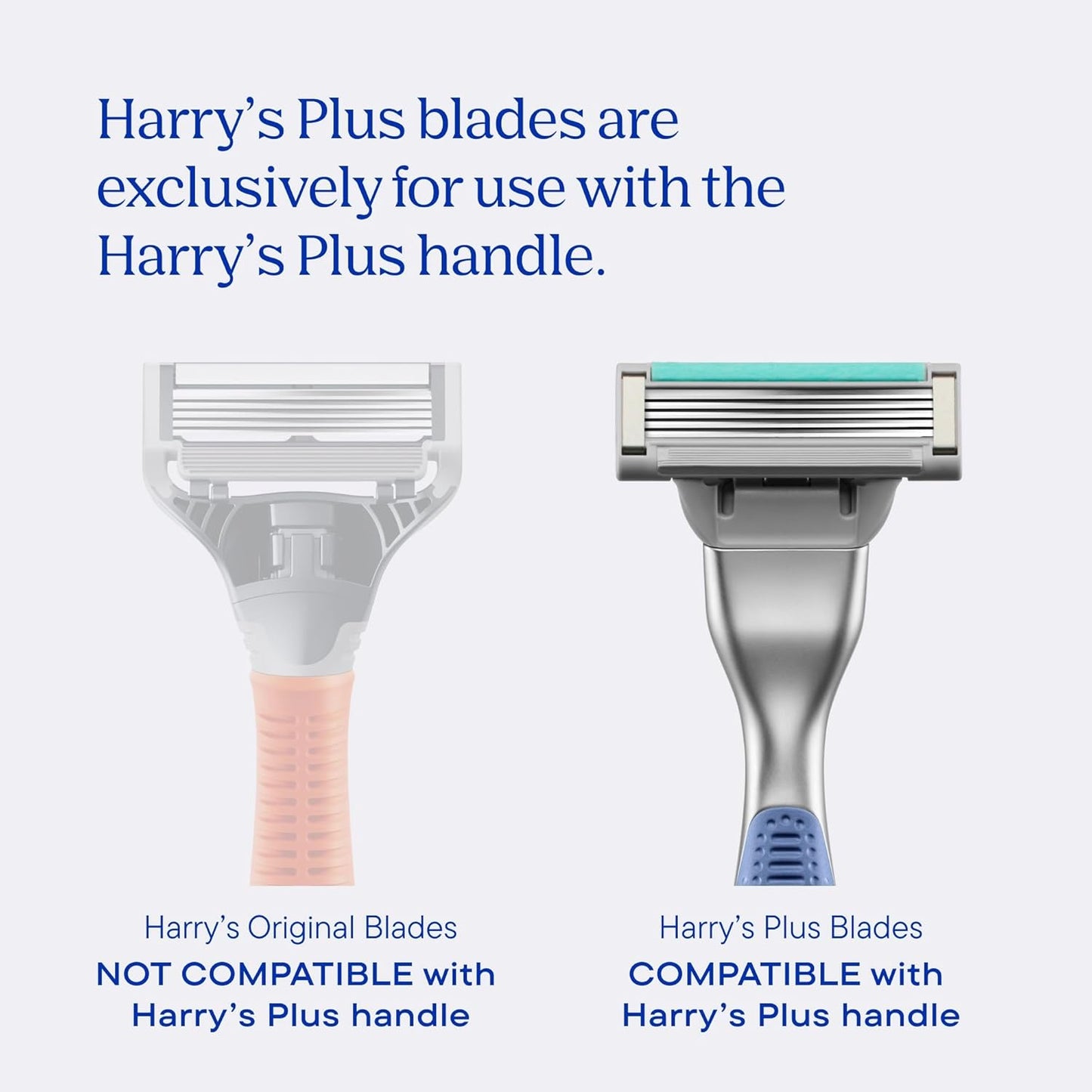 HotHarry's Plus Razor and Blade Value Pack, 1 Razor Handle (Tide), 9 Razor Blade Refill Cartridges- German Engineered- Up to 12 Months of Smooth Shaving