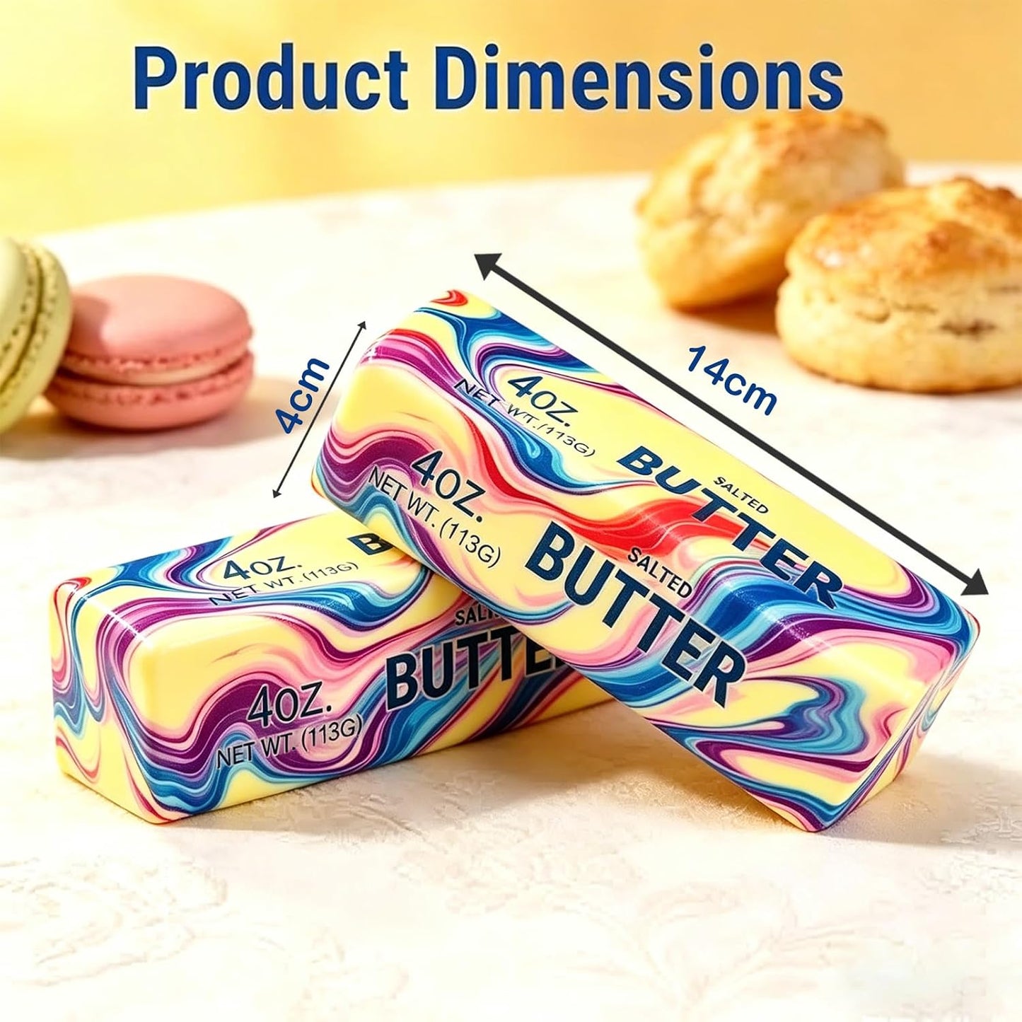 Hot2 Packs Slow Rising Butter Squishy, Squishies Butter Squeeze Toys Pack Sensory Stress Relief Soft & Stretchy Fidget Toy for Party Favors Squishy Butter