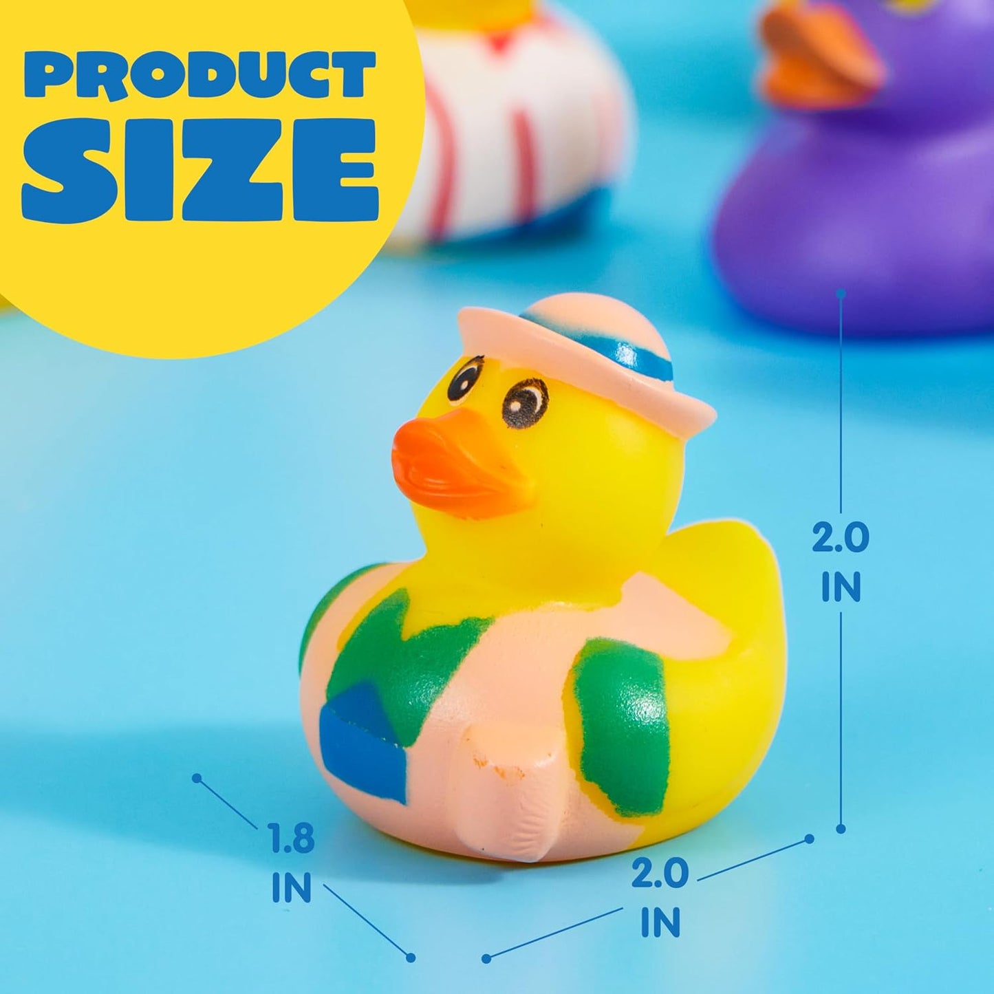 HotJOYIN 30 Pcs Rubber Ducks, Random Assortment Ducks Bulk with Mesh Carry Bag, Mini Rubber Duckies for Baby Bath Toys, Kids Toddler Summer Pool Toys Birthday Gifts Party Favors