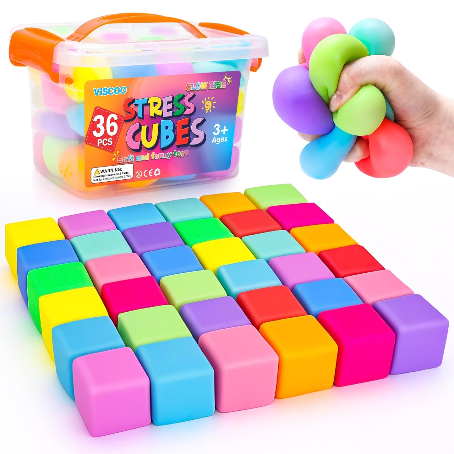 Hot12 Pack Slow Rising Stress Ball,Stress Balls for Kids Adults,Stretchy Fidget Toys for Stress Relief,Hand Therapy Sensory Squishy Ball, Squishy Toys for Kids, Classroom Prize Box Party Favors