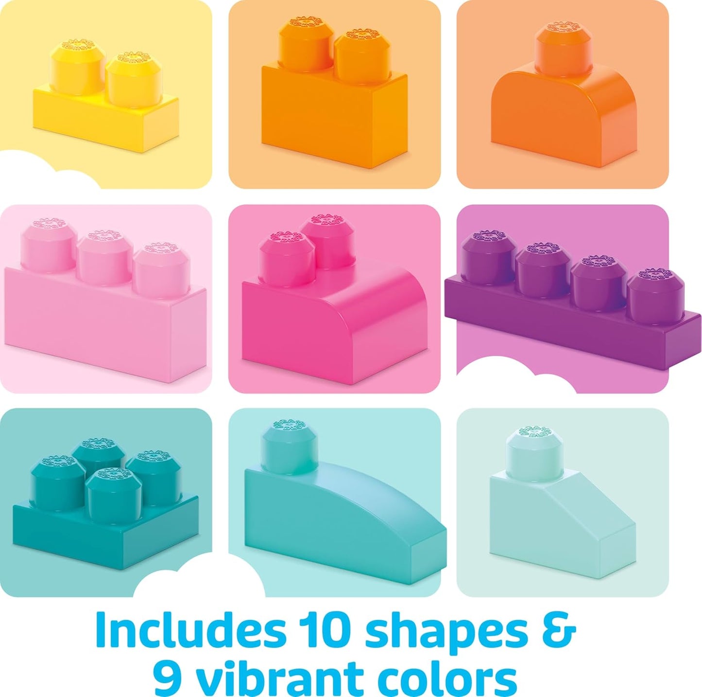 HotMEGA BLOKS First Builders Toddler Blocks Toys Set, Big Building Bag Collection with 80 Pieces and Storage, Pink, Ages 1+ Years