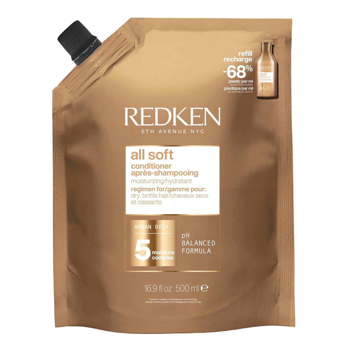 HotRedken All Soft Conditioner - Moisturizes & Hydrates Dry, Brittle Hair, Softens, Smooths & Adds Hair Shine, Conditioner & Detangler