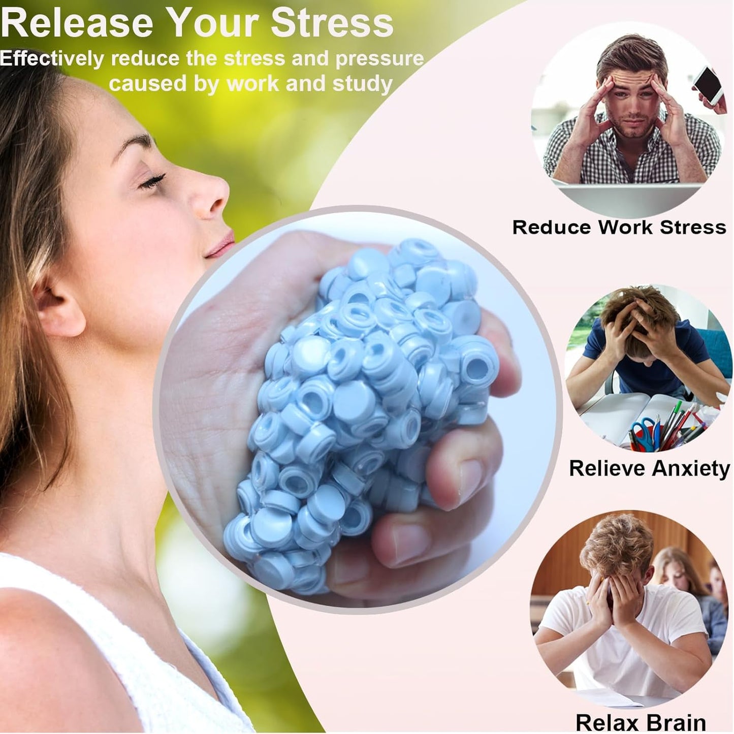 Hot DIY Stress Ball Making Kit with Filler-15PCS Stress Ball Making Kit Stress Balls, Transparent Blank Skins with Air Pump & Expander Tool for Pressure Squishy Balls for Adult (15PC, Style A)