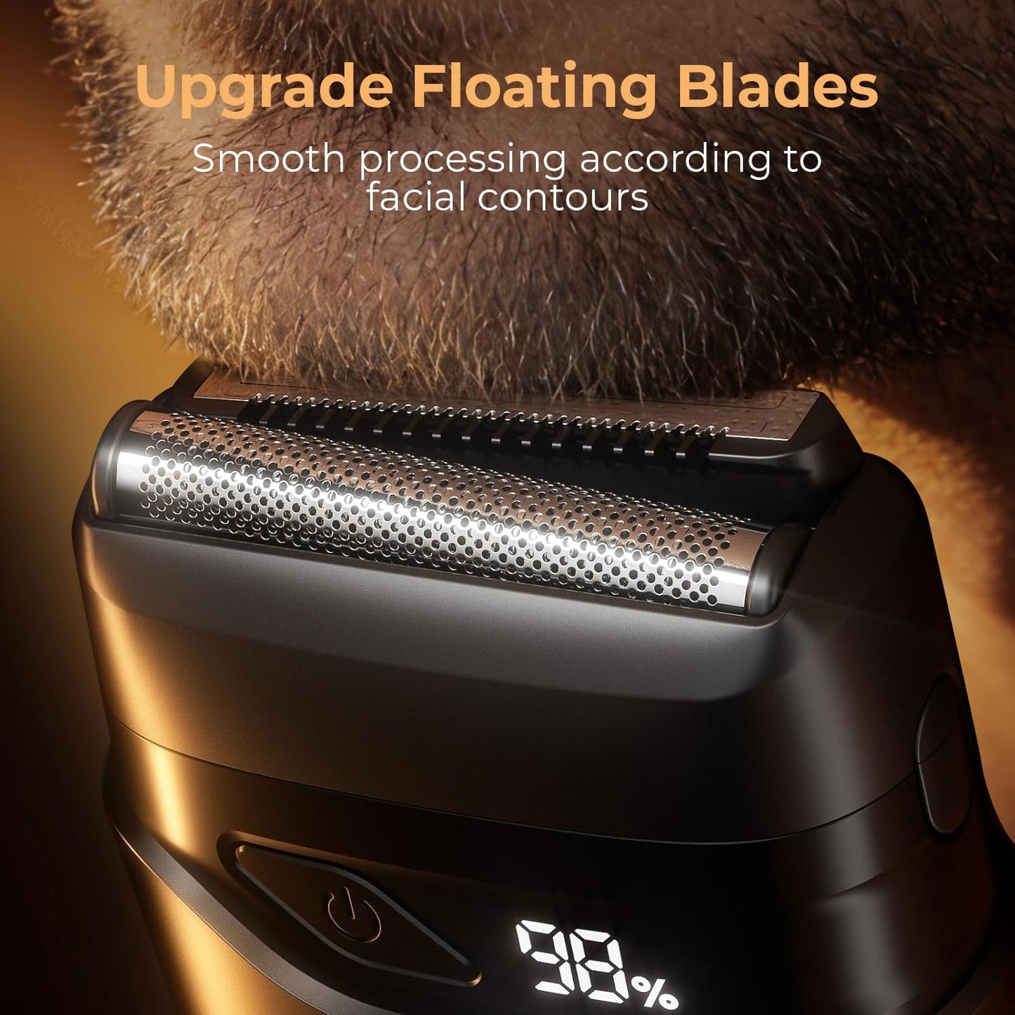 HotMbzoey Electric Foil Shavers for Men: Mini Electric Razor for Face - IPX7 Waterproof Cordless Razor with LED Display & Fast Charge - Micro-Comb Technology & Precision Blades，Father's Day Gifts