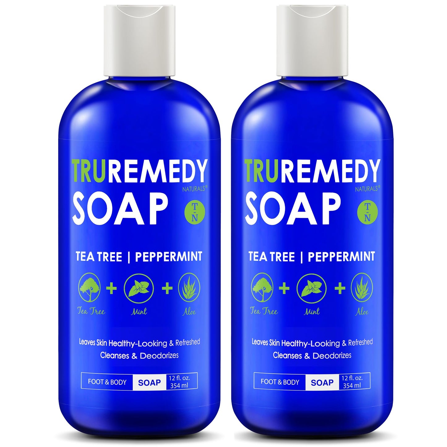 HotTruremedy Naturals 12 oz Tea Tree Oil Body Wash - Invigorating Tea Tree Soap with Peppermint, Aloe, Eucalyptus, Coconut and Olive Oil - Refreshing Body Wash for Men and Women - Shower Gel Cleanser