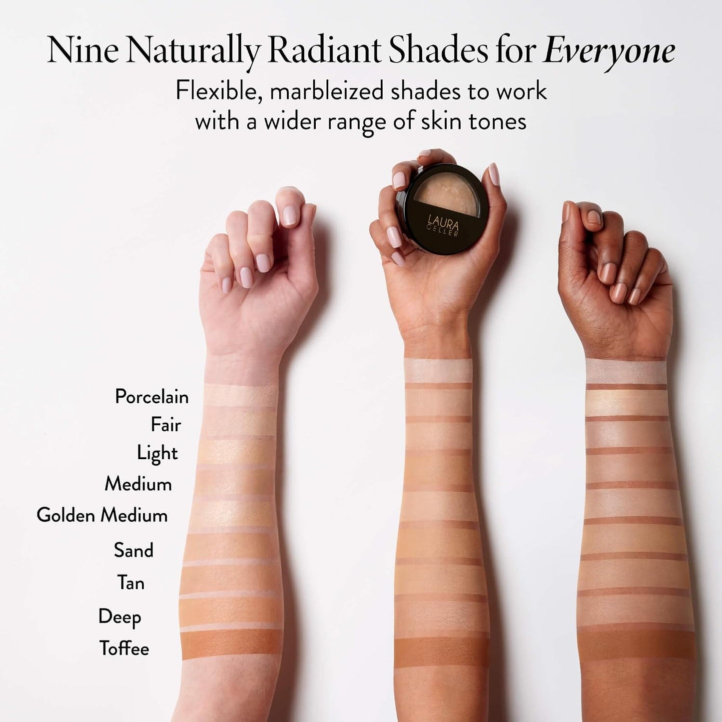 HotLAURA GELLER NEW YORK Baked Balance-n-Glow Illuminating Powder Foundation – Light – Handmade in Italy – Pearl-Infused Satin Finish – Vitamin C Brightening – Buildable Sheer Coverage – For Mature Skin