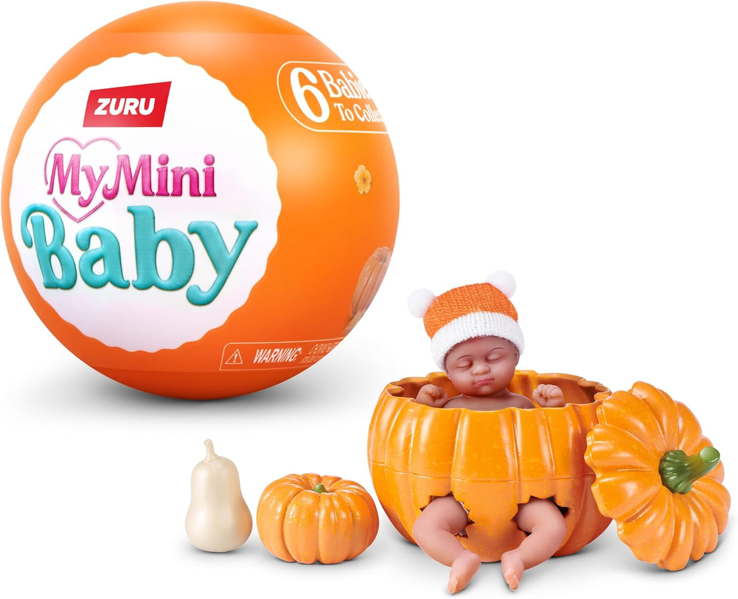 HotMy Mini Baby Pumpkin Patch Series 1 by ZURU – Collectible Mystery Capsule Baby Doll with Swaddle & Themed Accessory, Miniature Toy for Girls & Collectors.