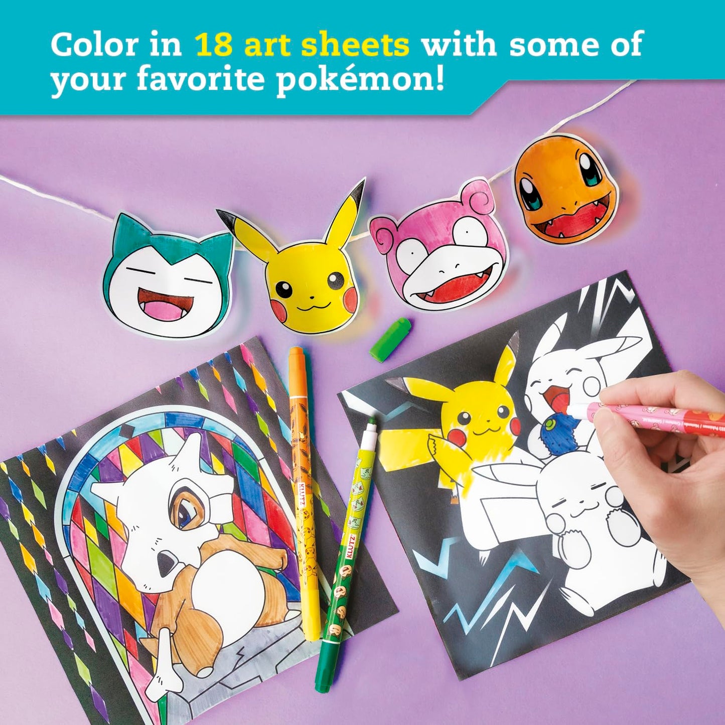 Hot KLUTZ Pokémon Stained Glass Art Craft Kit, Medium