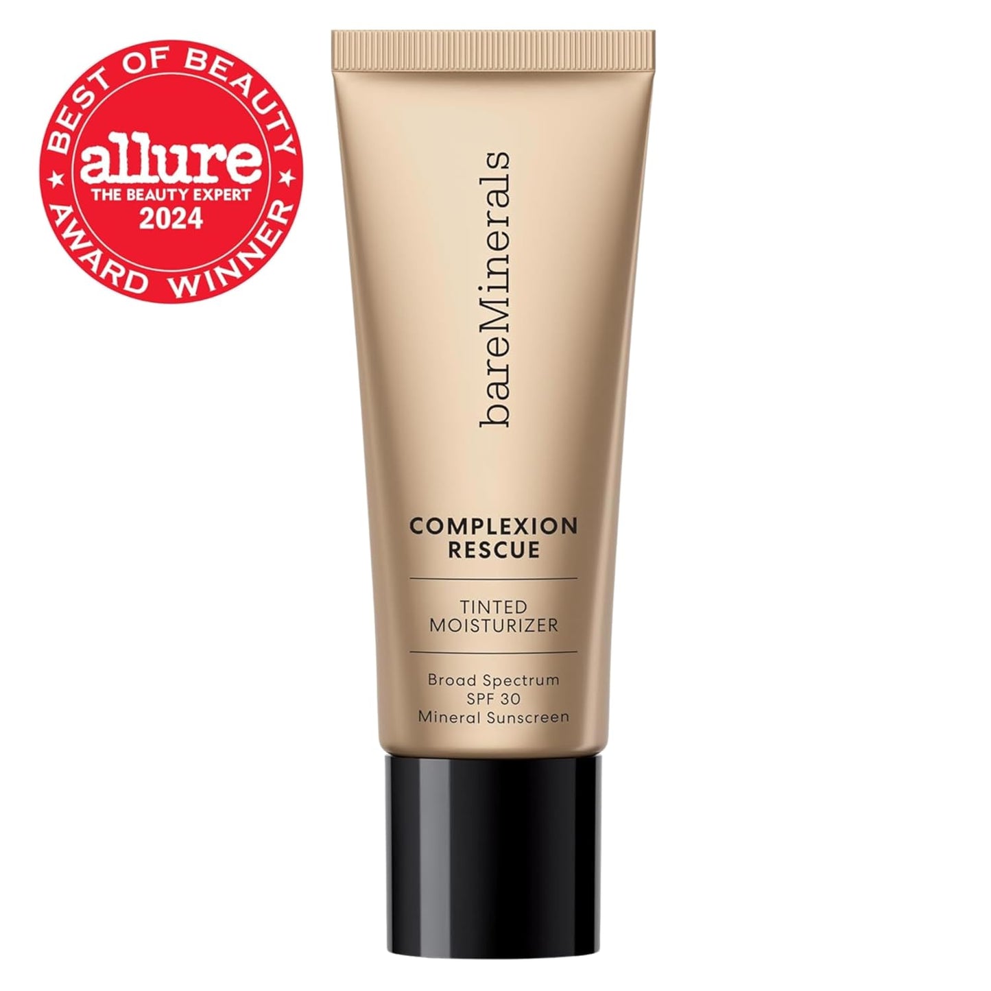 HotbareMinerals Complexion Rescue Tinted Moisturizer with SPF 30, Hydrating Tinted Mineral Sunscreen with Hyaluronic Acid, Sheer-to-Light Coverage, Multi-tasking, Skincare Infused Makeup