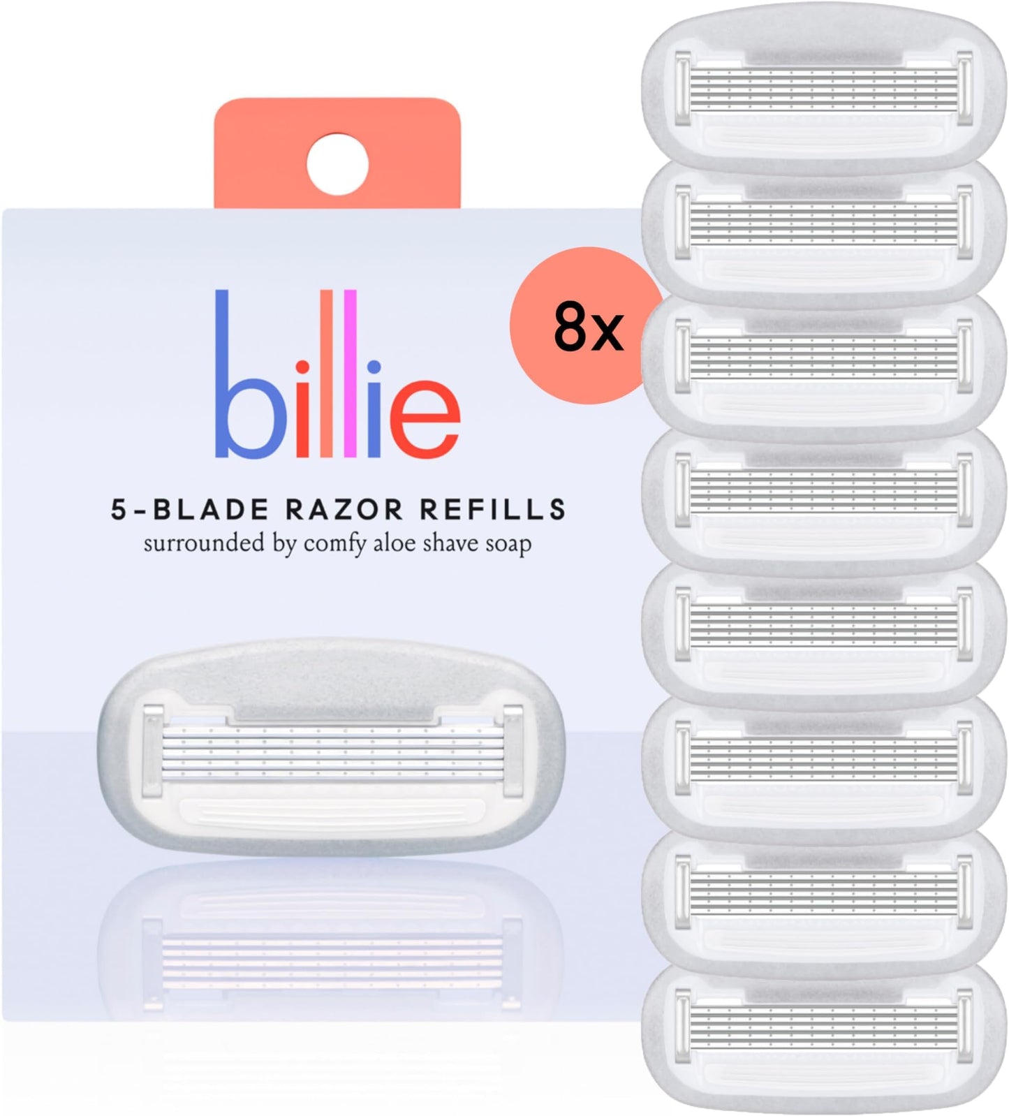 HotBillie Women’s Razor Refill Blades 5-Blade Cartridges - 8 count