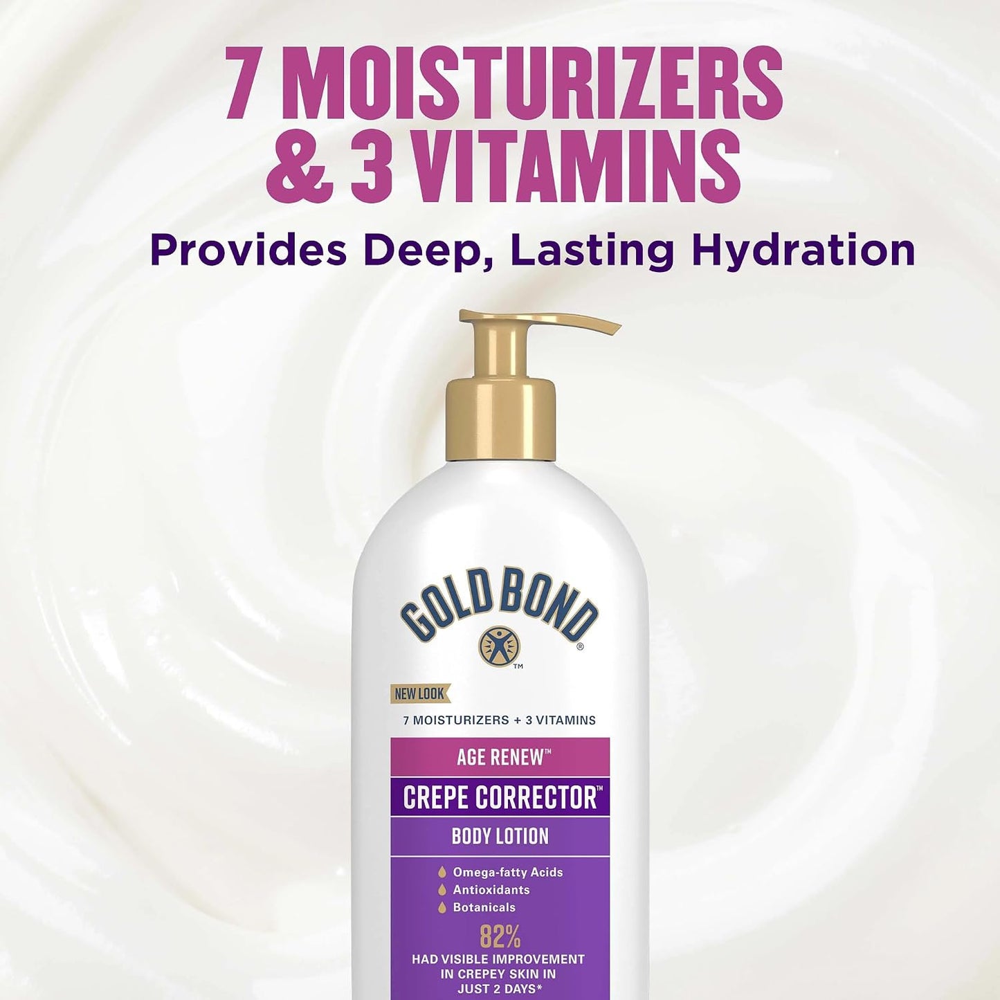 HotGold Bond Age Renew Crepe Corrector Body Lotion, Replenishing & Smoothing Formula, Gold Bond Crepe Corrector Body Lotion, 14 oz