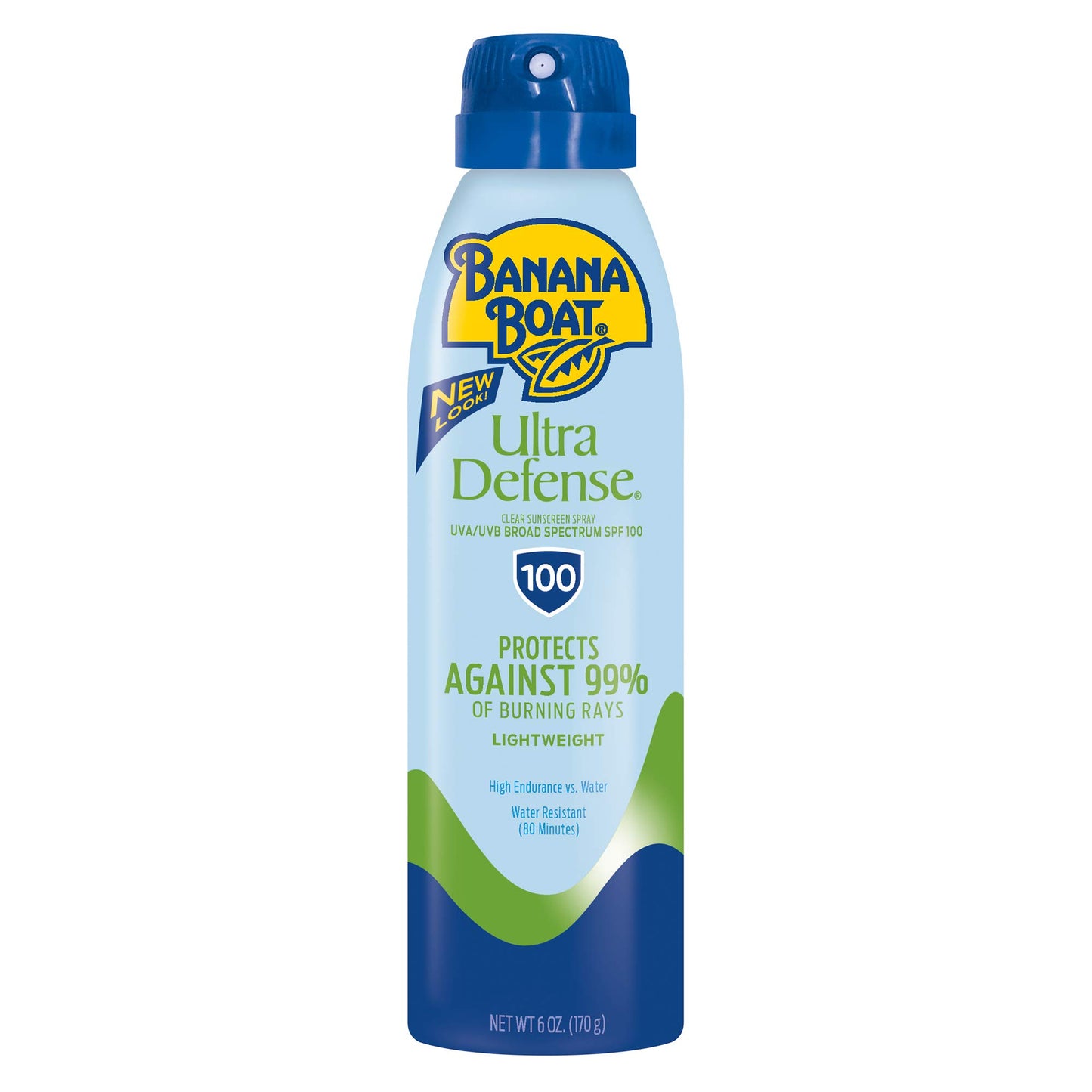 HotBanana Boat Ultra Defense Clear Sunscreen Spray SPF 100, 6oz | Lightweight Sunscreen, Banana Boat SPF 100, Water Resistant, 6oz