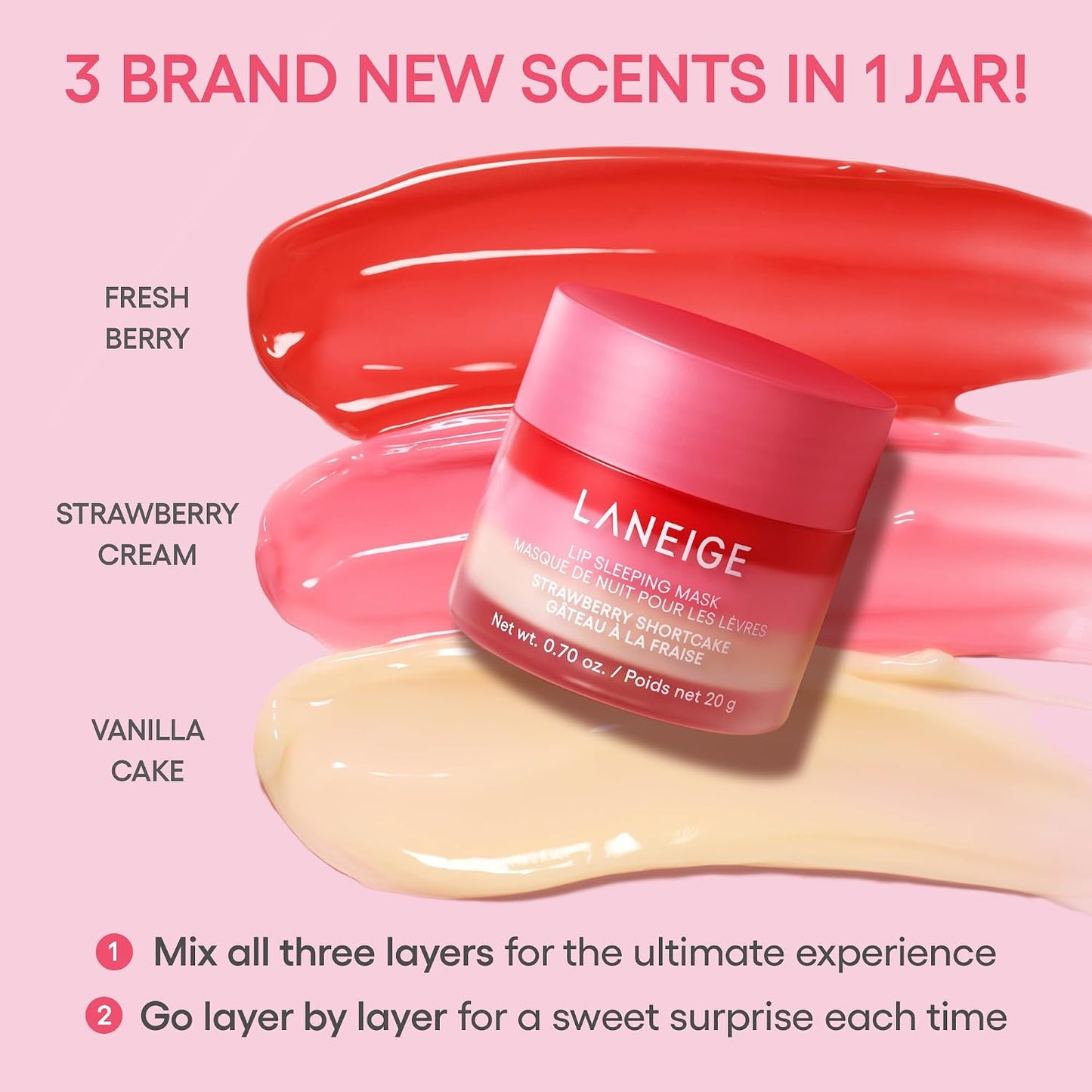 HotLANEIGE Lip Sleeping Mask: Korean Overnight Treatment For Dry Lips | Hydrating & Nourishing Overnight Lip Treatment Mask with Vitamin C, Shea & Murumuru Seed Butter | Now Build Your Own Bespoke Swirl