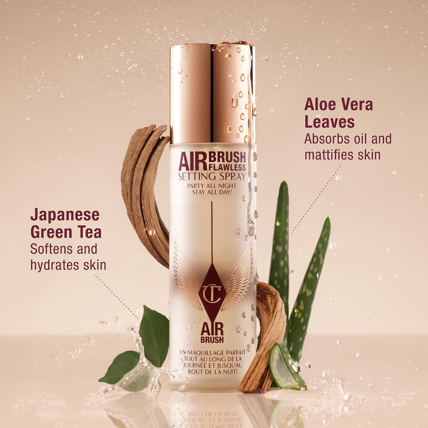 HotCharlotte Tilbury Airbrush Flawless Setting Spray - Ultra-Fine Hydrating Mist to Prime & Set Makeup Up to 16Hr – Soothes and Blurs Skin, Waterproof, Wedding Makeup
