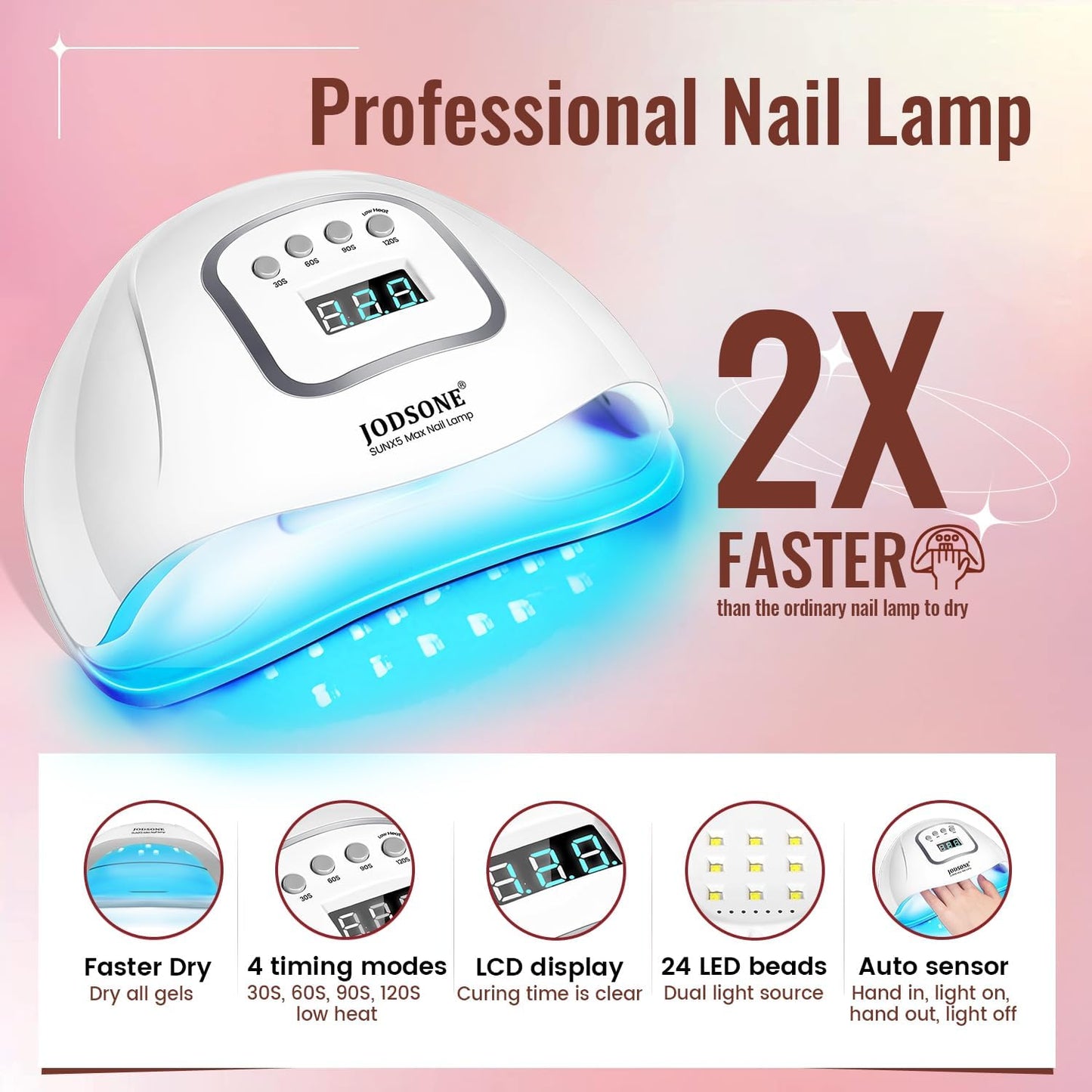HotJODSONE Gel Nail Polish Kit with U V Light 32 Colors Gel Polish Nail + 4 Functional Adhesive Bottles Kit Soak Off Manicure Tools Gifts for Women