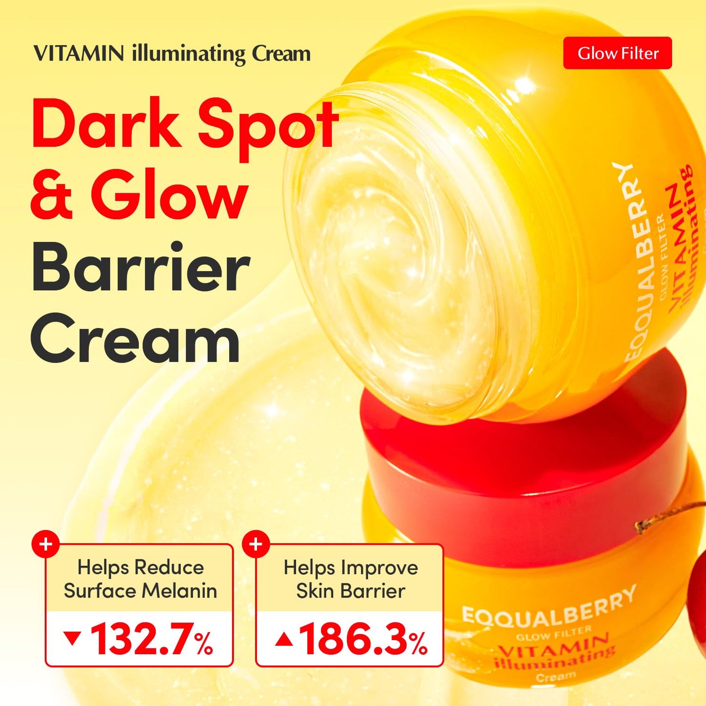 HotEQQUALBERRY Vitamin Illuminating Cream | Vitamin C & 5% Niacinamide+3% TXA | Dark Spots & Ceramide Barrier Strength Face Moisturizer | Glowy, Lightweight Hydration | Korean Skincare (1.69 fl.oz/50ml)