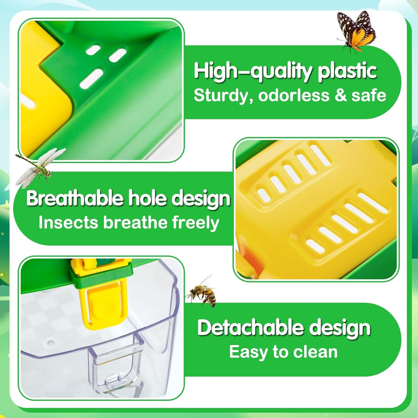 Hot 2Sets Bug Catcher for Kids - Sturdy Kids Bug Catching Kit Gifts with Collector Butterfly Net Tweezer, Bugs Habitat Outdoor Explorer Kit for Age 3 4 5 6 7 8, 8Pcs, Green & Pink
