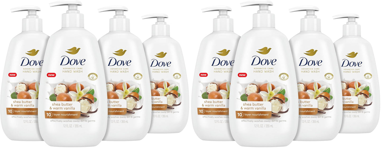 HotDove Advanced Care Hand Wash Deep Moisture 4 Count for Soft, Smooth Skin, More Moisturizers Than the Leading Ordinary Hand Soap, 12 oz