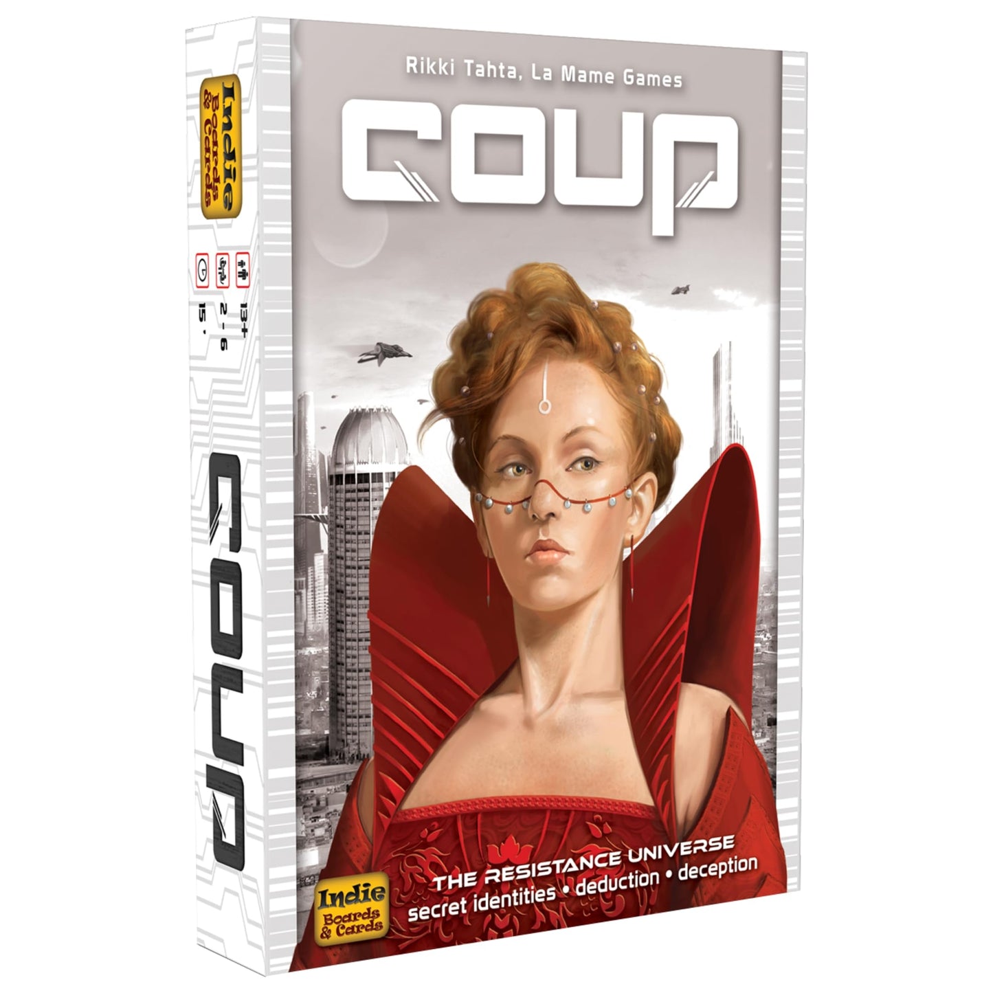 Hot Coup Card Game by Indie Boards & Cards | Fast Bluffing and Social Deduction Strategy | Hidden Roles, Deception, and Player Interaction | Quick 15-Minute Game for 2–6 Players | Adults, Teens, Families