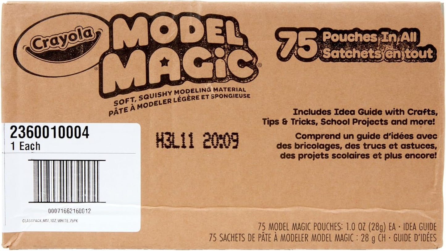 HotCrayola Model Magic - White (75ct), 1oz Modeling Air Dry Clay Alternative, Teacher Classroom Must Haves, Bulk School Supplies for Kids, 3+