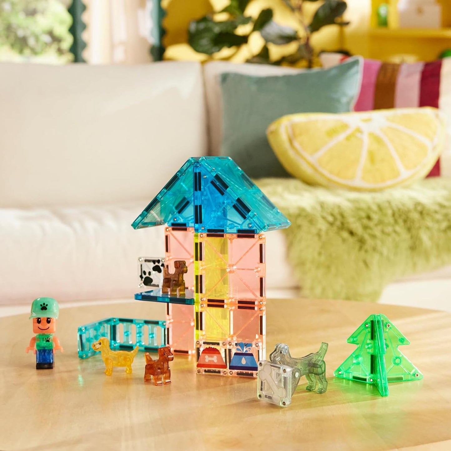 HotMAGNA-TILES Puppy Park 27-Piece Magnetic Construction Set, The Original Magnetic Building Brand