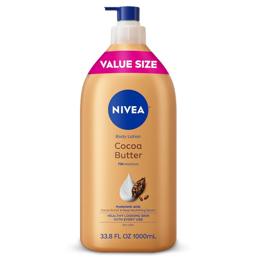 HotNIVEA Cocoa Butter Body Lotion for Dry Skin with Hyaluronic Acid, 33.8 Oz