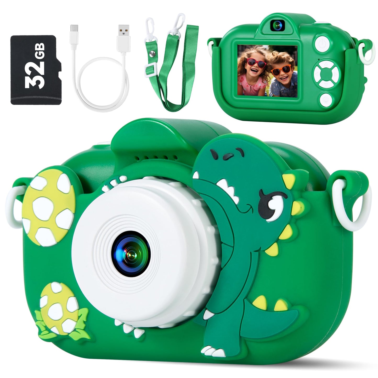 Hot Kids Camera Boys Toys for 3 4 5 6 7 8 9 Years Old Boys, 48MP Dual Lens Kids Digital Camera Christmas Birthday Gifts, 1080P HD Video Selfie Toddler Camera with 32G SD Card