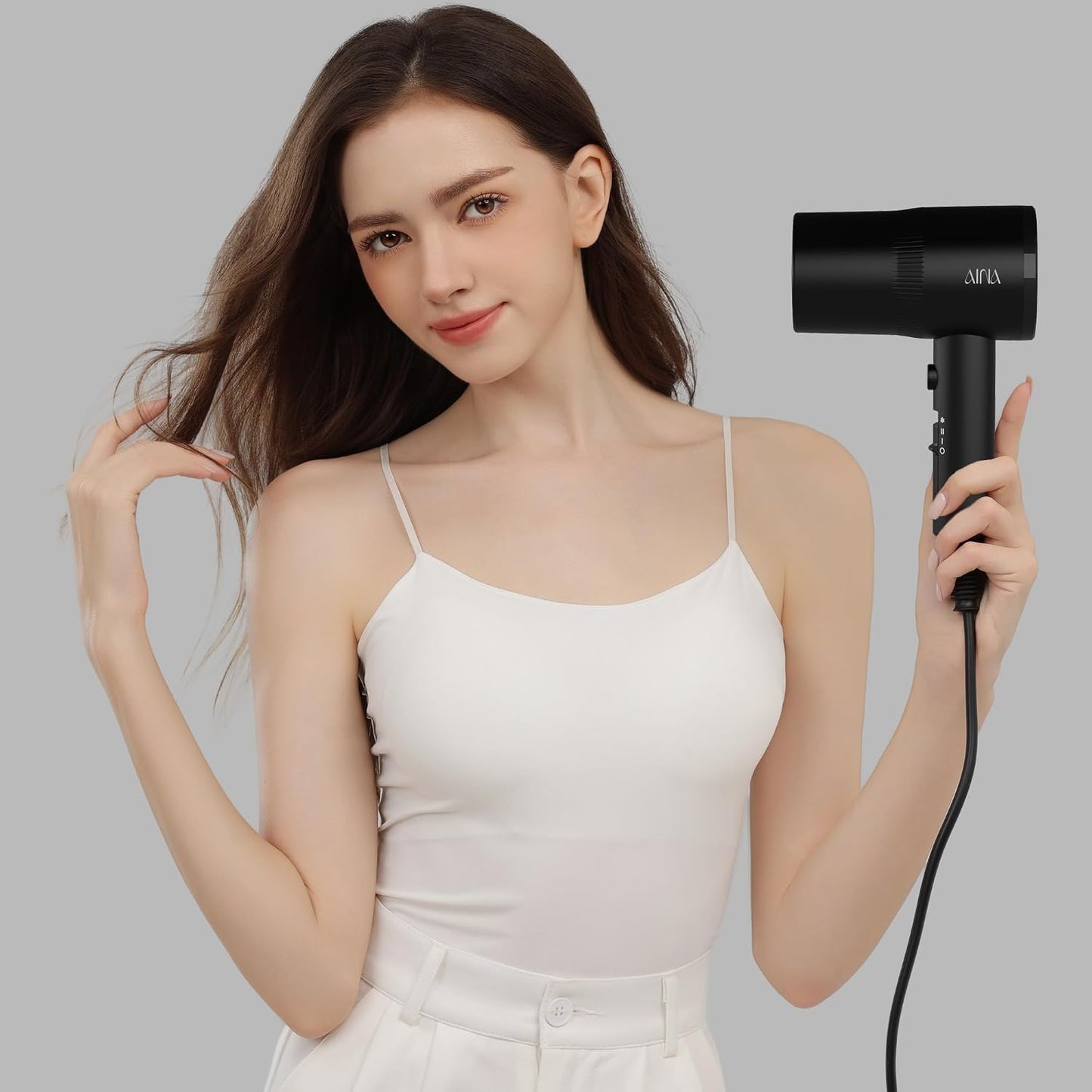 HotAINA Diffuser Hair Dryer Full-Featured Blow Dryer 110V/1600W(Vader Black) | 3 Heat/2 Speed|Cold shut button|Lightweight|Compact Size|High Temp|Low Airflow|Same Results|Less Expense
