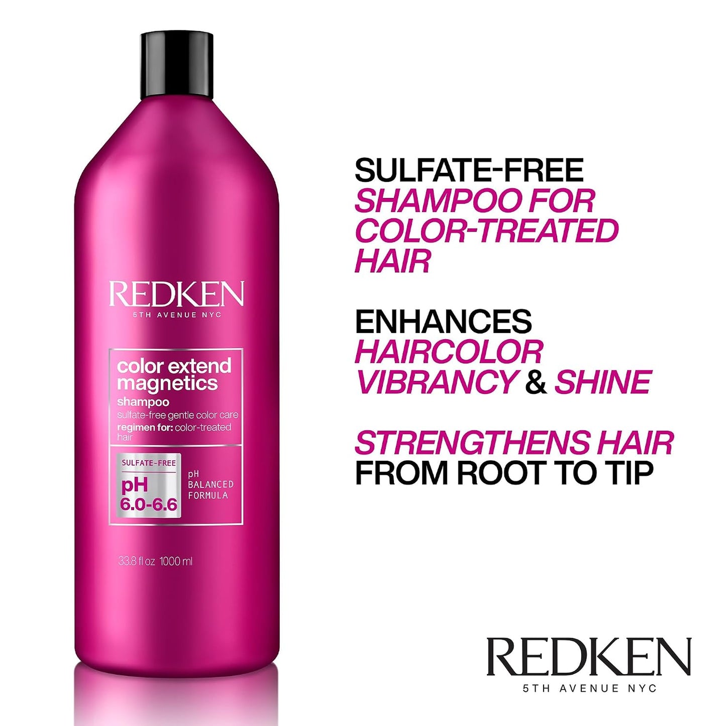 HotRedken Color Extend Magnetics Shampoo For Color-Treated Hair - Gently Cleanses & Protects Color, With Amino Acid, Sulfate-Free Shampoo