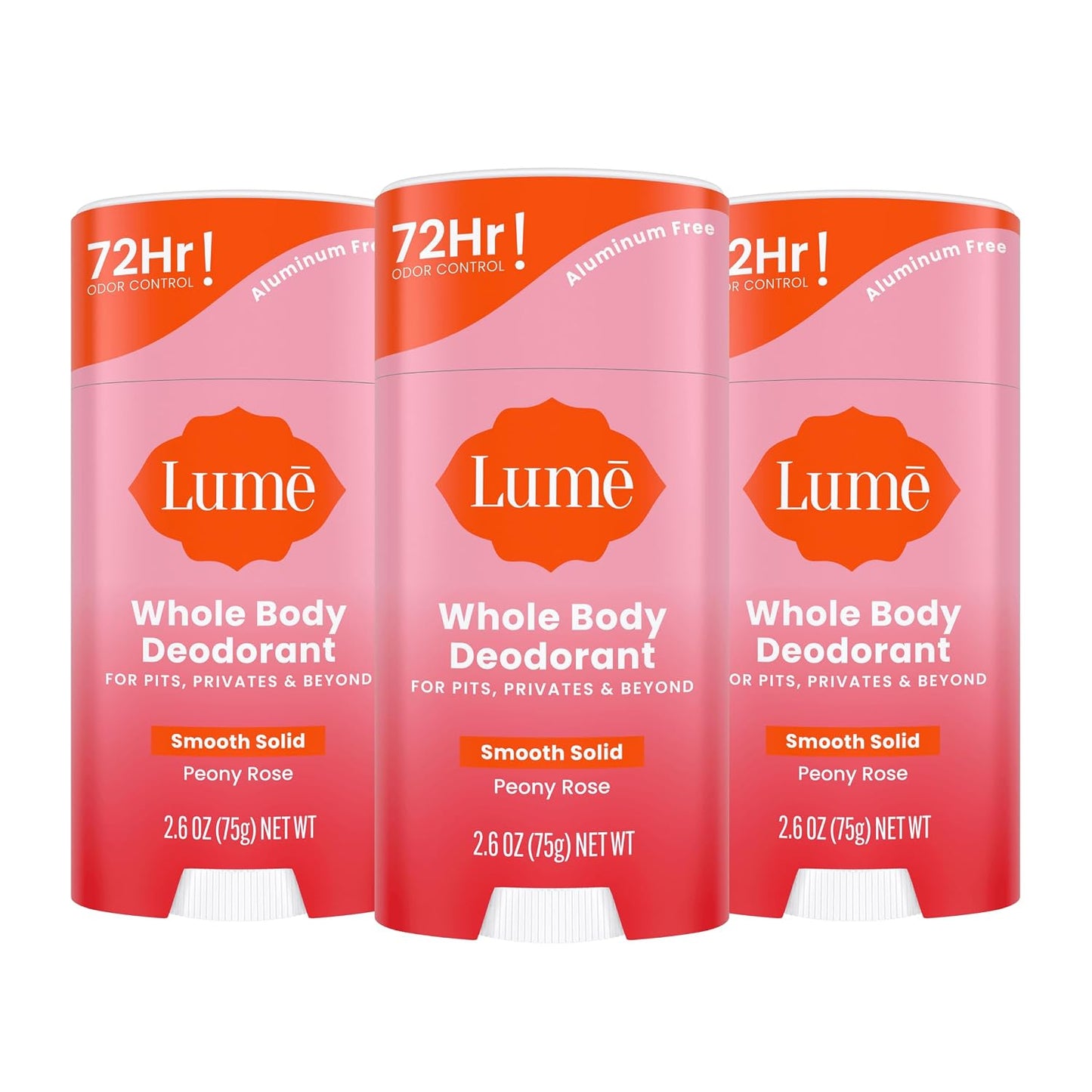 HotLume Whole Body Deodorant - Smooth Solid Stick - 72 Hour Odor Control - Aluminum Free, Baking Soda Free and Skin Safe - 2.6 Ounce (Pack of 2) (Soft Powder)
