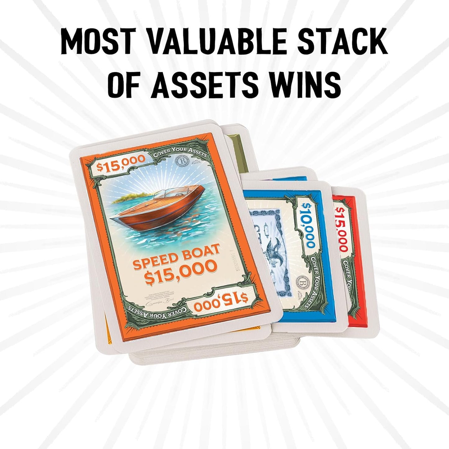 HotGrandpa Beck's Games Cover Your Assets Card Game | from The Creators of Skull King | Easy to Learn and Outrageously Fun for Kids, Teens, & Adults | 2-6 Players Ages 7+