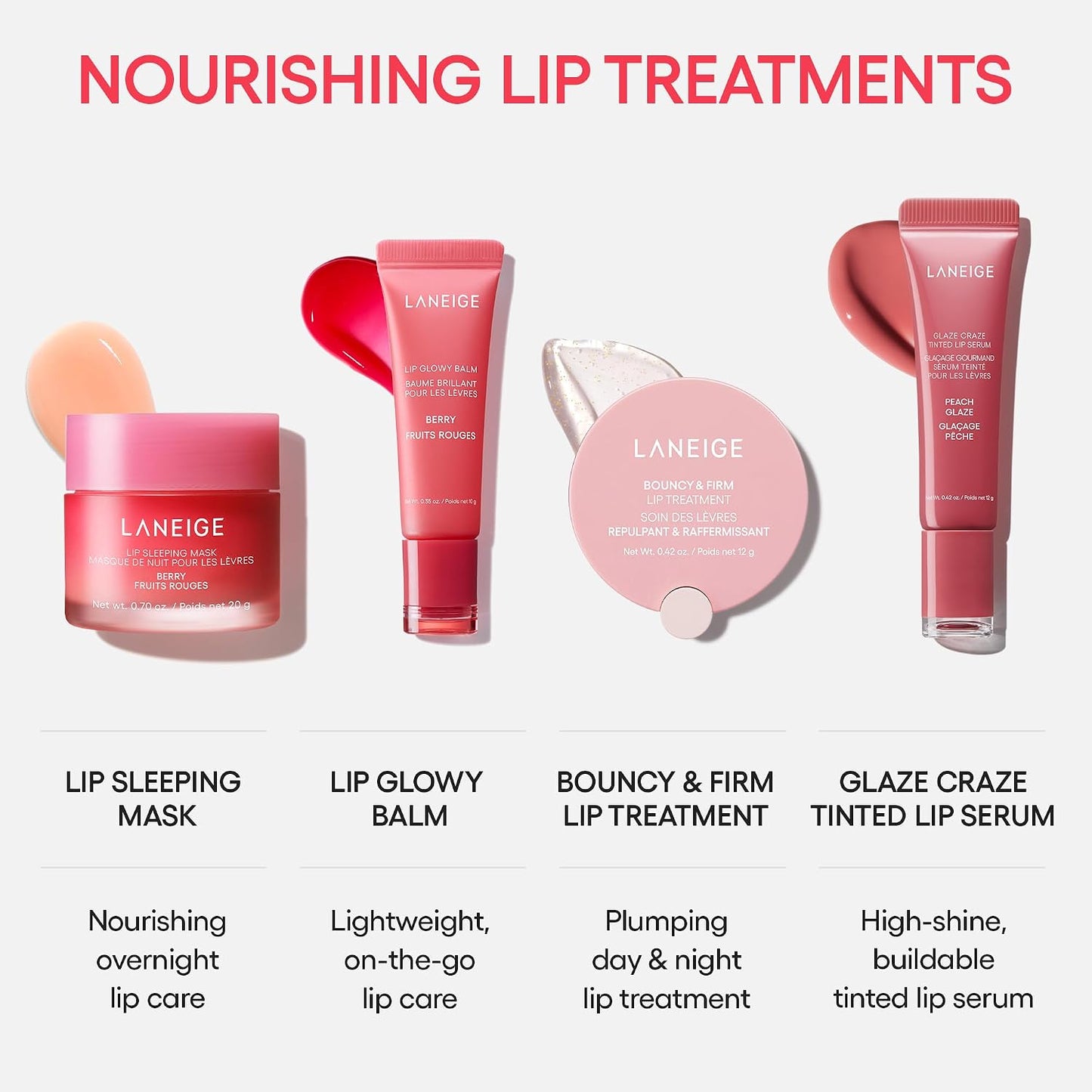 HotLANEIGE Glaze Craze Tinted Lip Serum: Hydrating, Lip Barrier-Boosting, Softening Lip Serum Treatment for Glossy & Buildable Shine, Nourished Lips with Plumping Polypeptides | Korean Skin Care