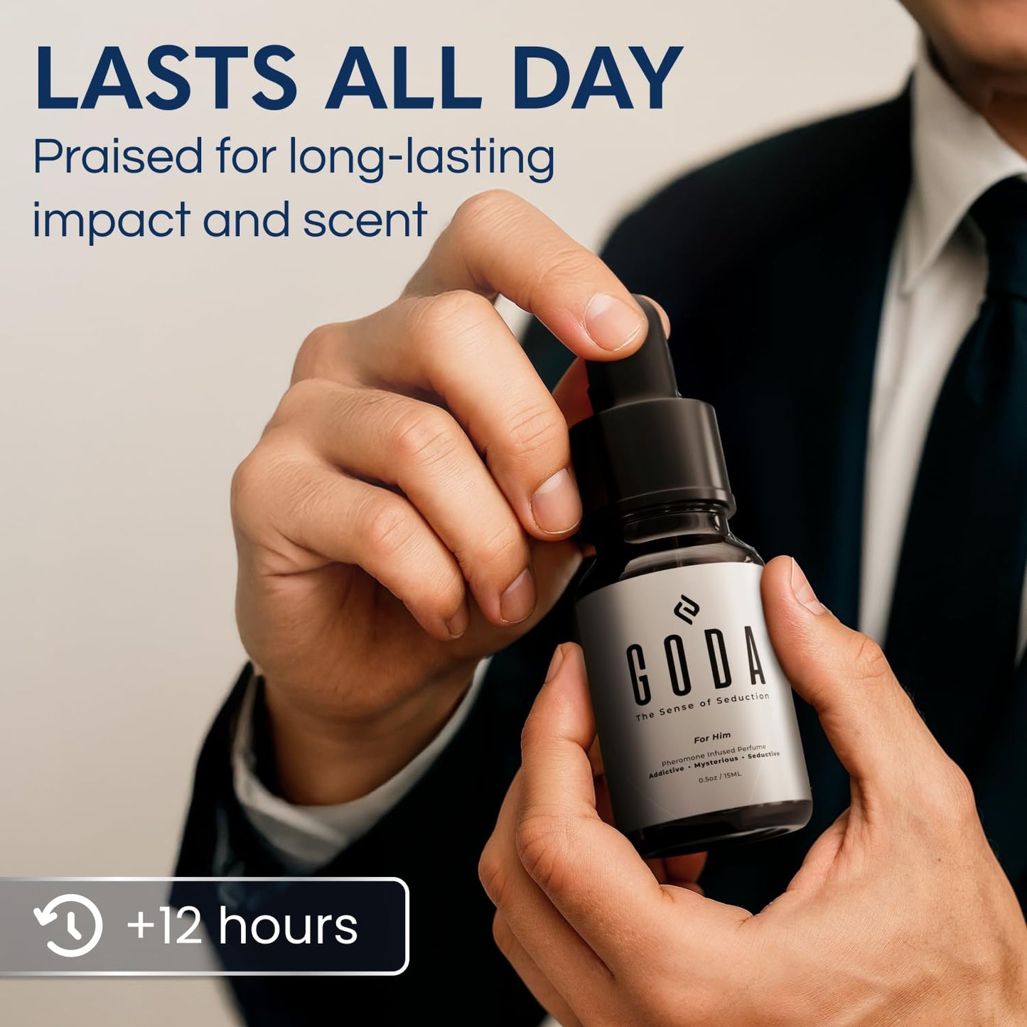 Hot GODA Pheromones Cologne for Men Infused with Real Pheromones – Citrus and Lavender Scent – Sophisticated Fragrance for Confidence and Presence – Perfume for Men – 15ml/0.50 fl oz