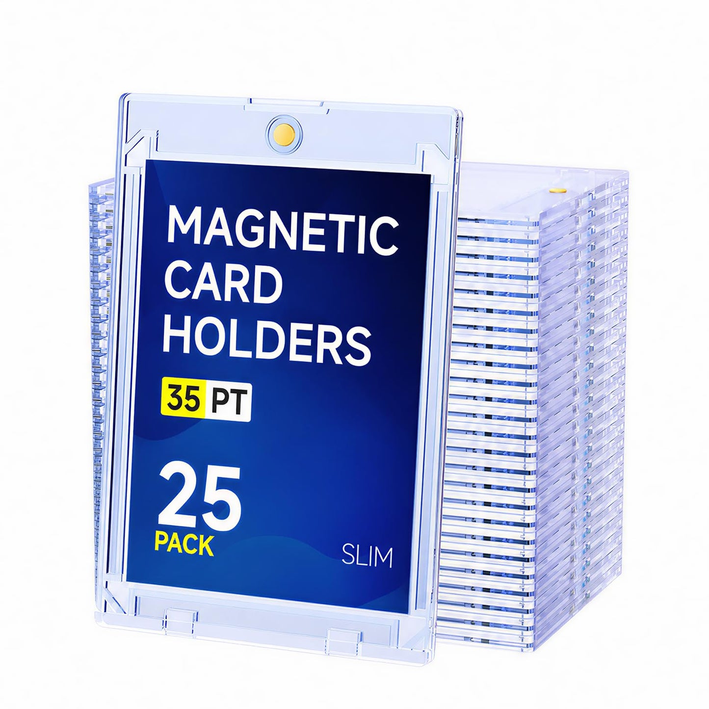 Hot 100ct Magnetic Card Holder, 35pt One Touch Card Holder, U-V Protectors Hard Plastic for Trading Cards, Magnet Case, Sports, Game, Football, Baseball