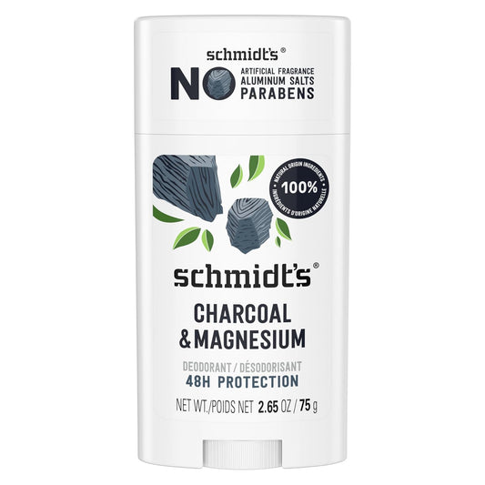 HotSchmidt's Aluminum-Free Vegan Deodorant Charcoal & Magnesium with 24 Hour Odor Protection, for Women and Men, Natural Ingredients, Cruelty-Free, 2.65 oz