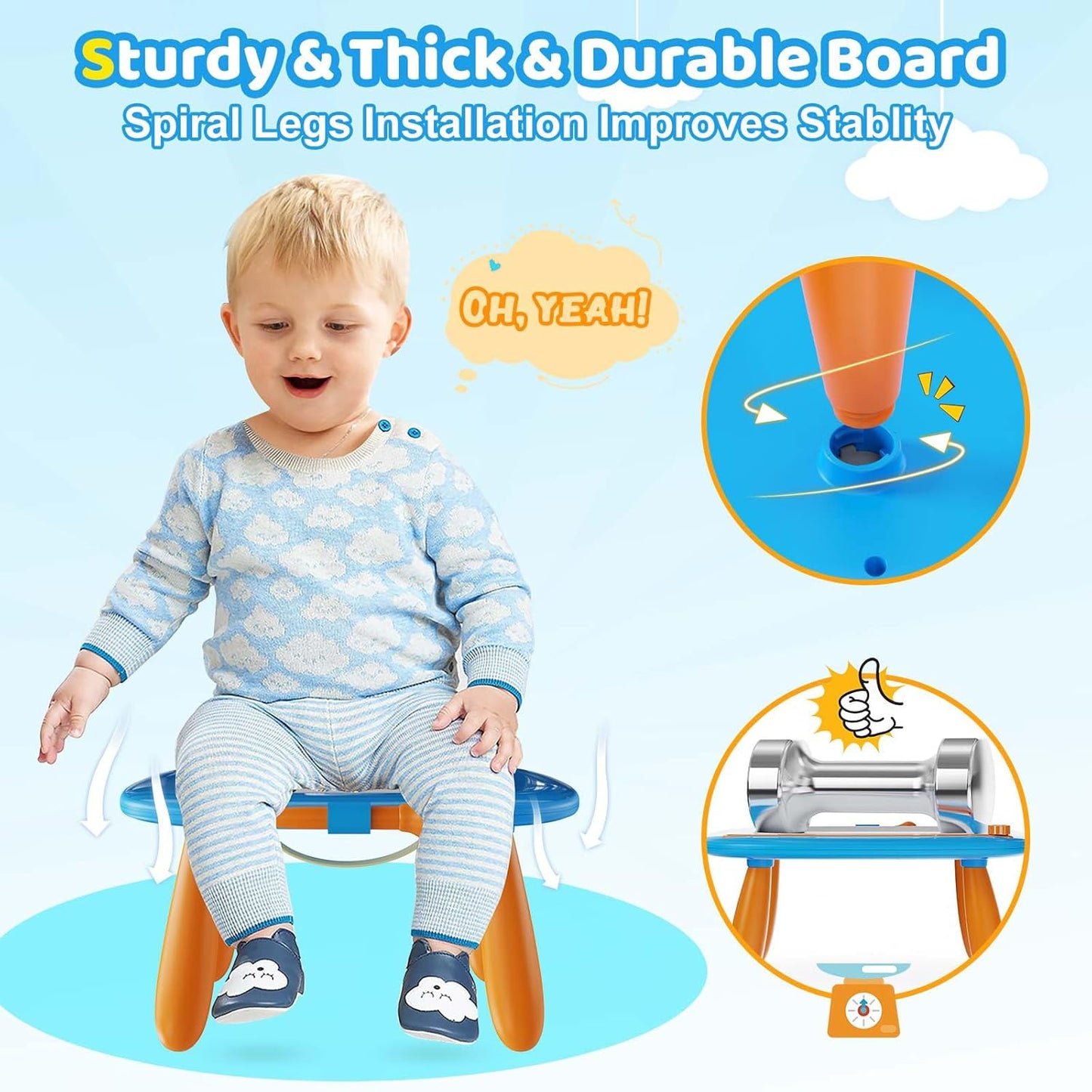 HotKikidex Magnetic Drawing Board, Toddler Girl Toys for 1-3 Year Old, Doodle Board Pad Learning and Educational Toys for 1 2 3 Year Old Baby Kids Birthday Gift (Light Blue)