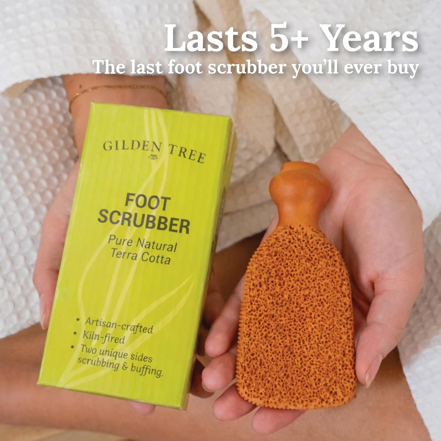HotPumice Stone for Feet Lasts 5+ Years Foot Exfoliator Scrubber Callus Remover Made of Natural Terra-Cotta