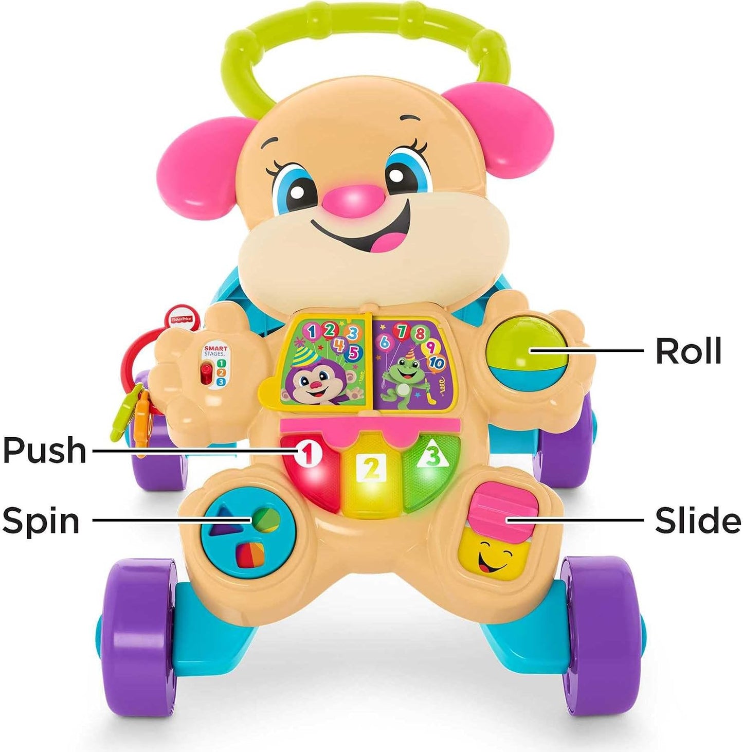 Hot Fisher-Price Laugh & Learn Smart Stages Learn With Sis Walker, Pink